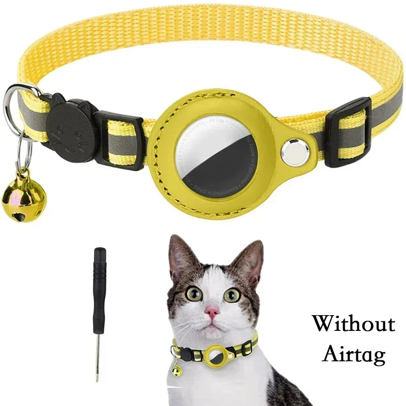 Anti-Lost Cat Collar with AirTag Holder & Bell