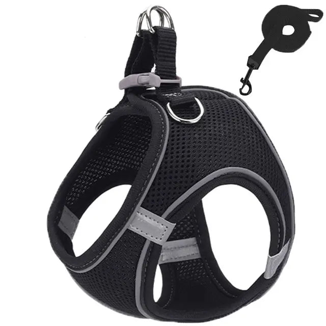 Reflective Cat Harness and Leash Set Adjustable for Small Pets