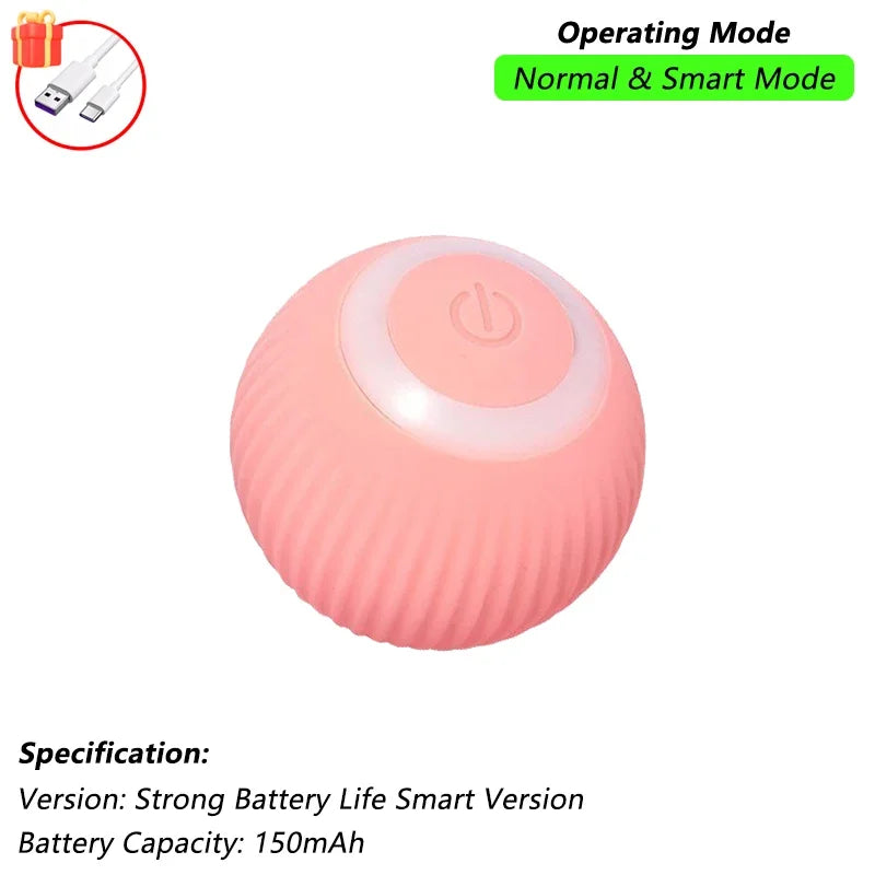 Rechargeable Smart Rolling Cat Ball Toy with Tail