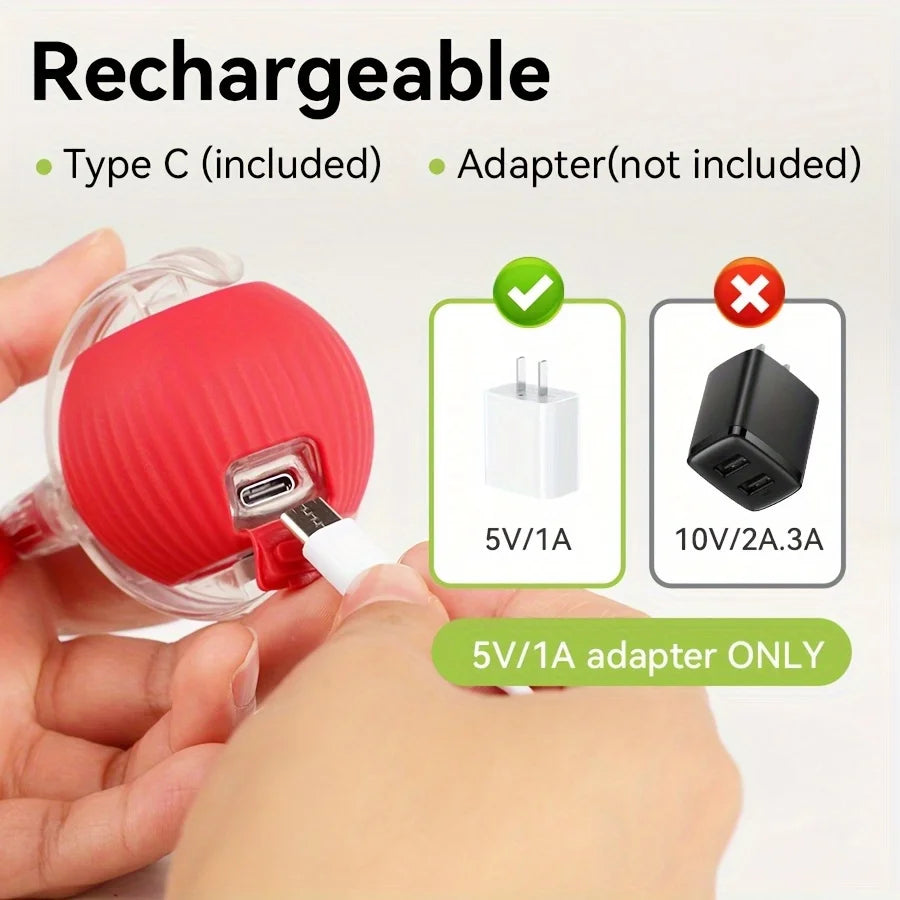 Rechargeable Smart Rolling Cat Ball Toy with Tail