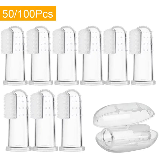 Silicone Finger Toothbrushes for Pets – 50/100pcs