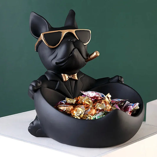 Dog Figurine Resin Sculpture – Decorative Storage Box