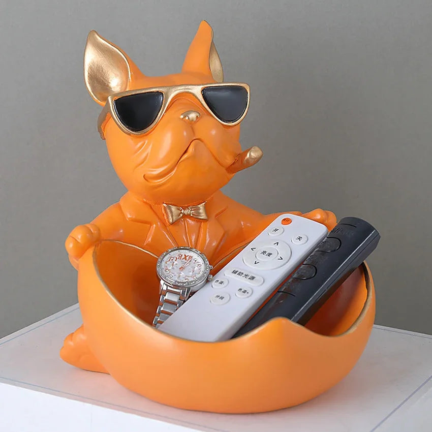 Dog Figurine Resin Sculpture – Decorative Storage Box