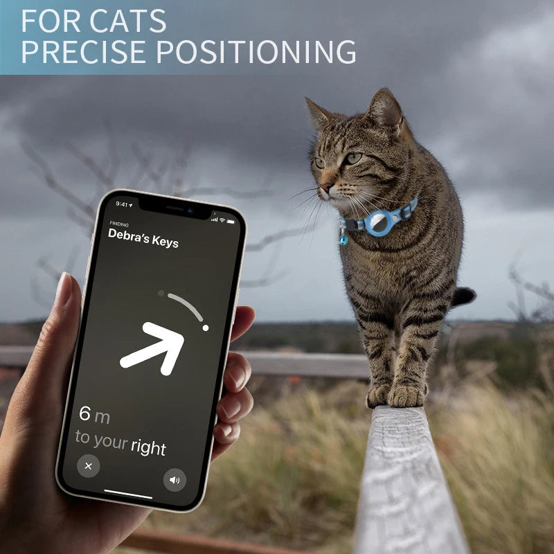 Anti-Lost Cat Collar with AirTag Holder & Bell