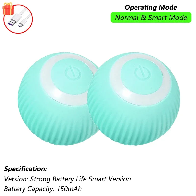 Rechargeable Smart Rolling Cat Ball Toy with Tail