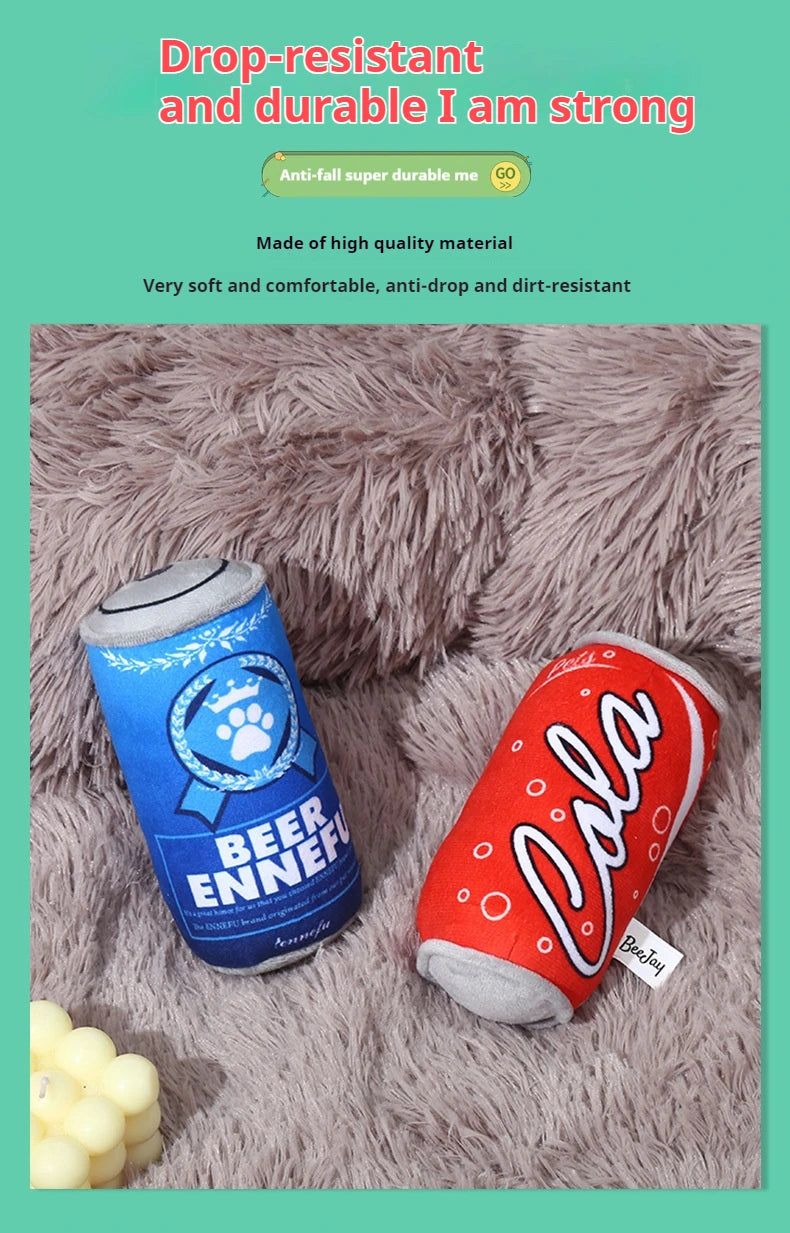 Plush Squeaky Dog Toy – Bite-Resistant Can Design