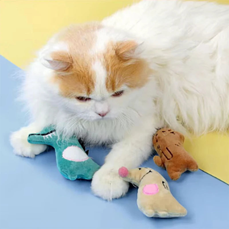 Cartoon Plush Pet Chew Toy for Cats & Dogs