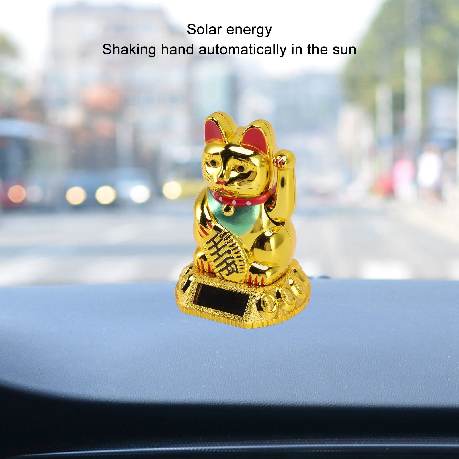 Solar Waving Lucky Cat Ornament – Home & Office Decor