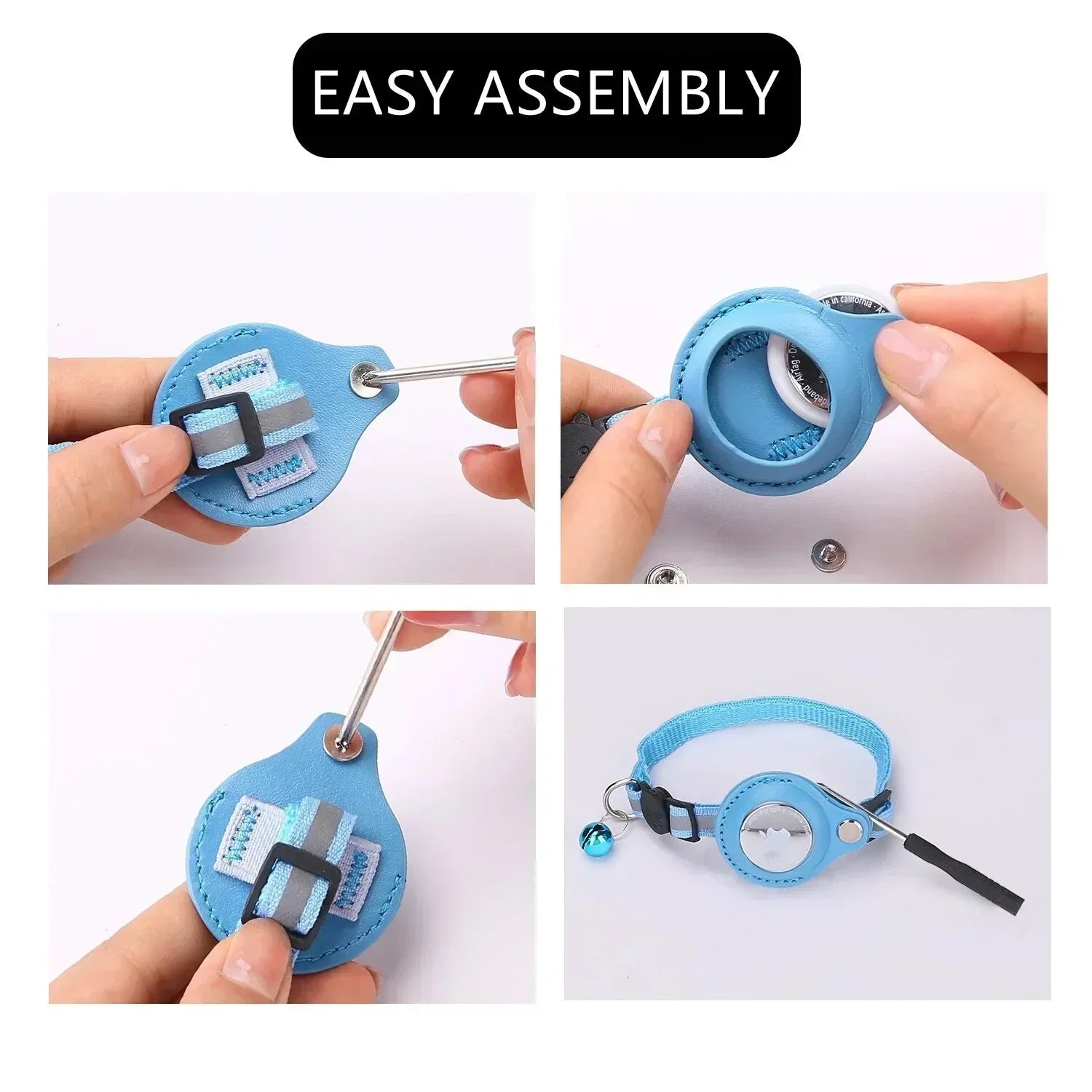 Anti-Lost Cat Collar with AirTag Holder & Bell