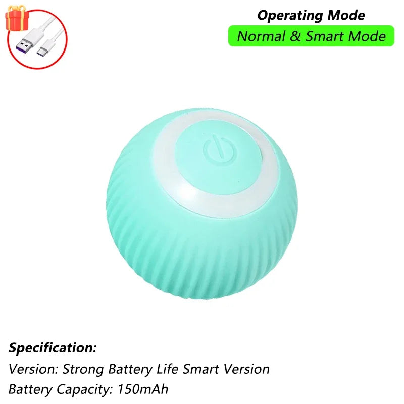 Rechargeable Smart Rolling Cat Ball Toy with Tail