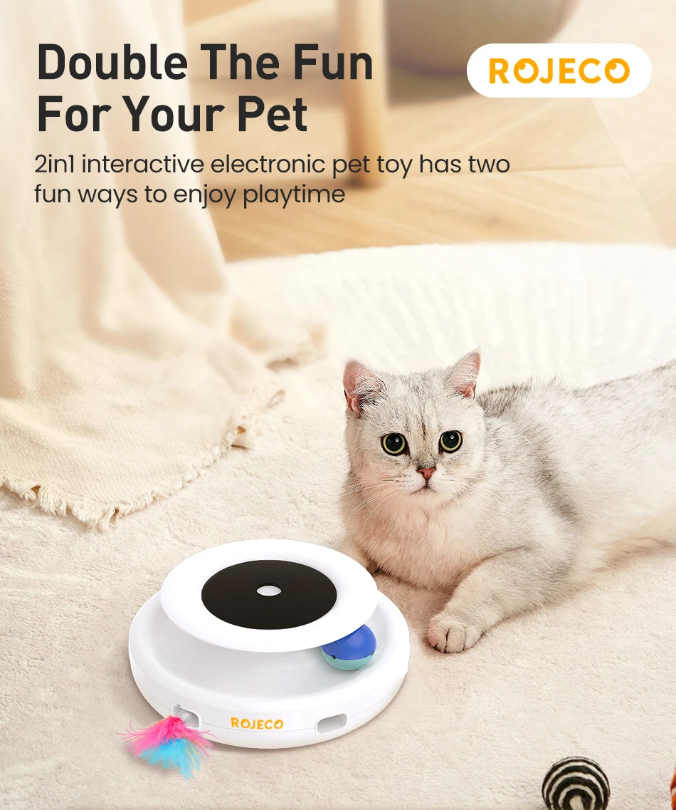 2-in-1 Smart Automatic Feather Cat Toy