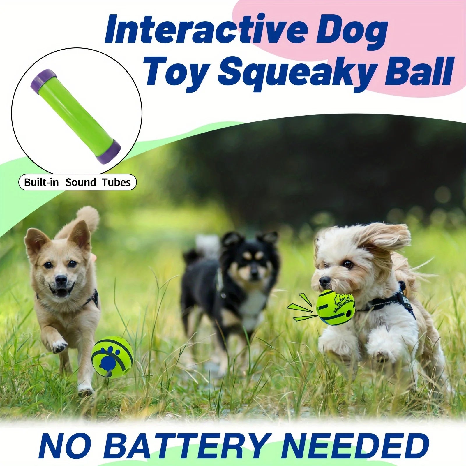 Squeaky Giggle Wobble Ball Dog Toy