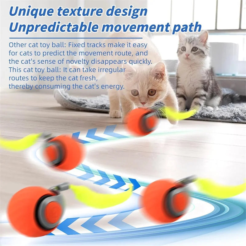 Smart Automatic Rolling Cat Toy Ball – USB Rechargeable