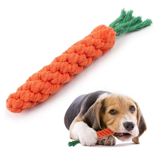 Bite-Resistant Cotton Rope Carrot Chew Toy for Dogs
