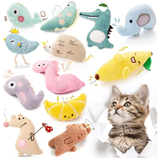 Cartoon Plush Pet Chew Toy for Cats & Dogs