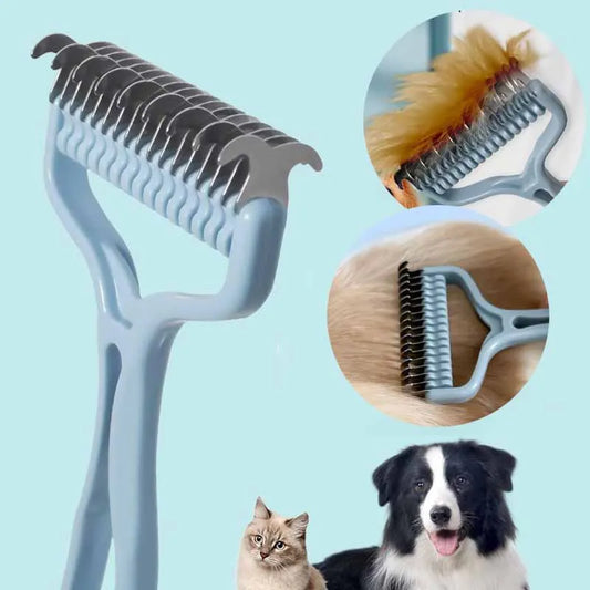 2-in-1 Pet Knot Comb – Fur Cutter & Grooming Tool