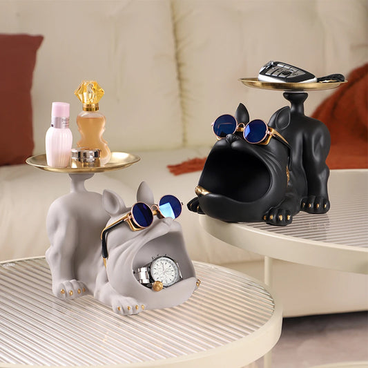 Pitbull Resin Statue – Decorative Storage Tray