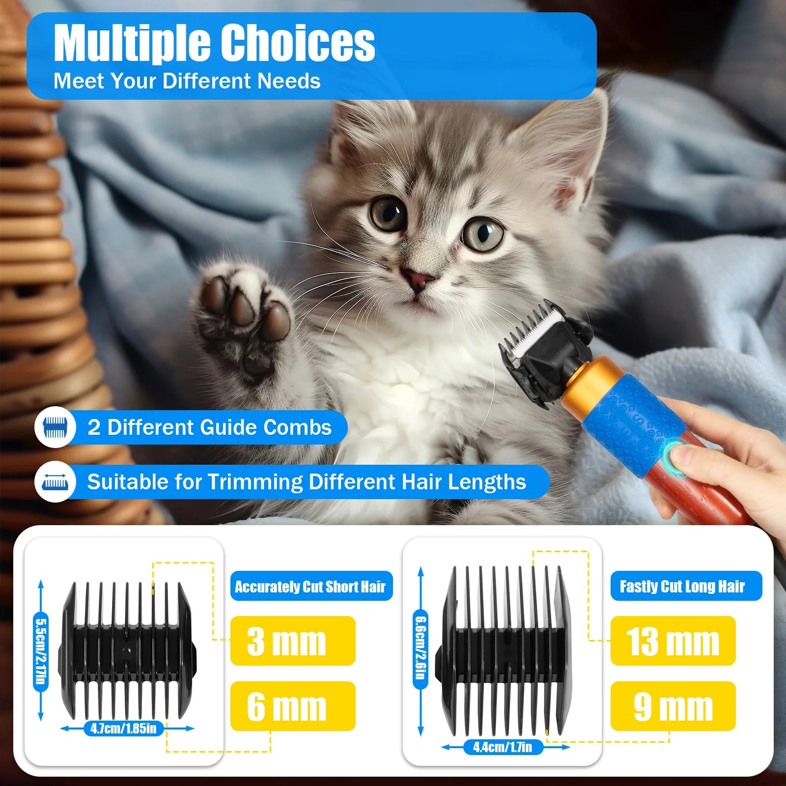 200W Electric Pet Hair Clipper Set – Low Noise Grooming Scissors