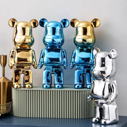 Aesthetic Bear Ceramic Figurine – Luxury Desk & Home Decor