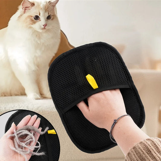 Pet Grooming Gloves – Static Hair Remover for Dogs & Cats