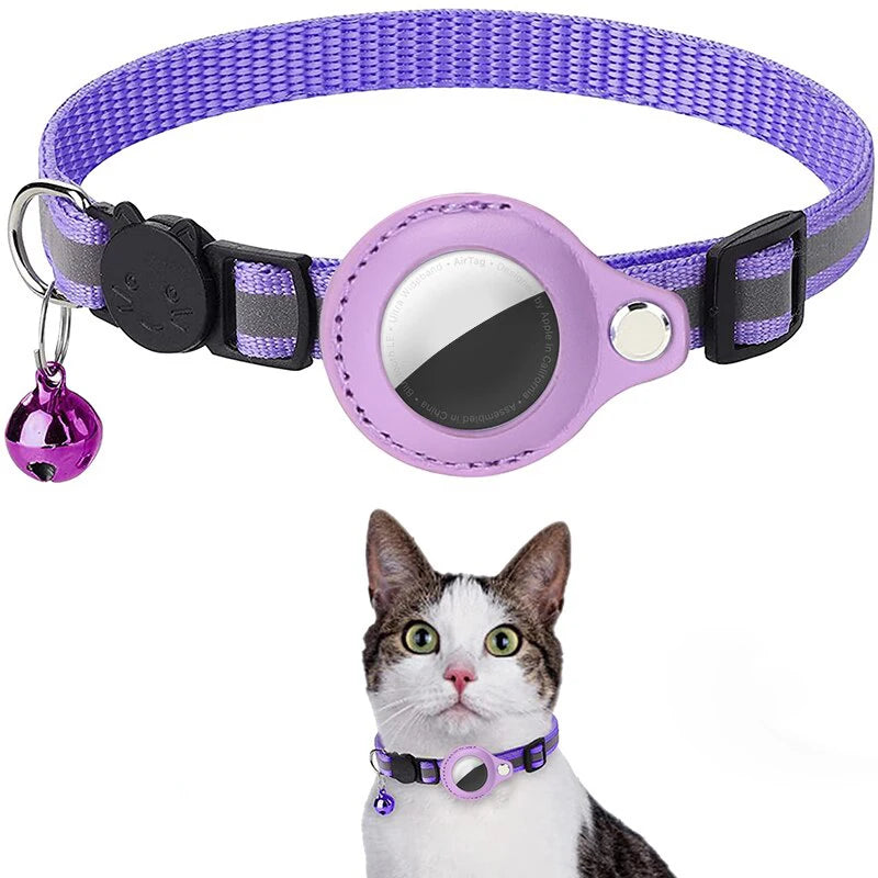 Anti-Lost Cat Collar with AirTag Holder & Bell