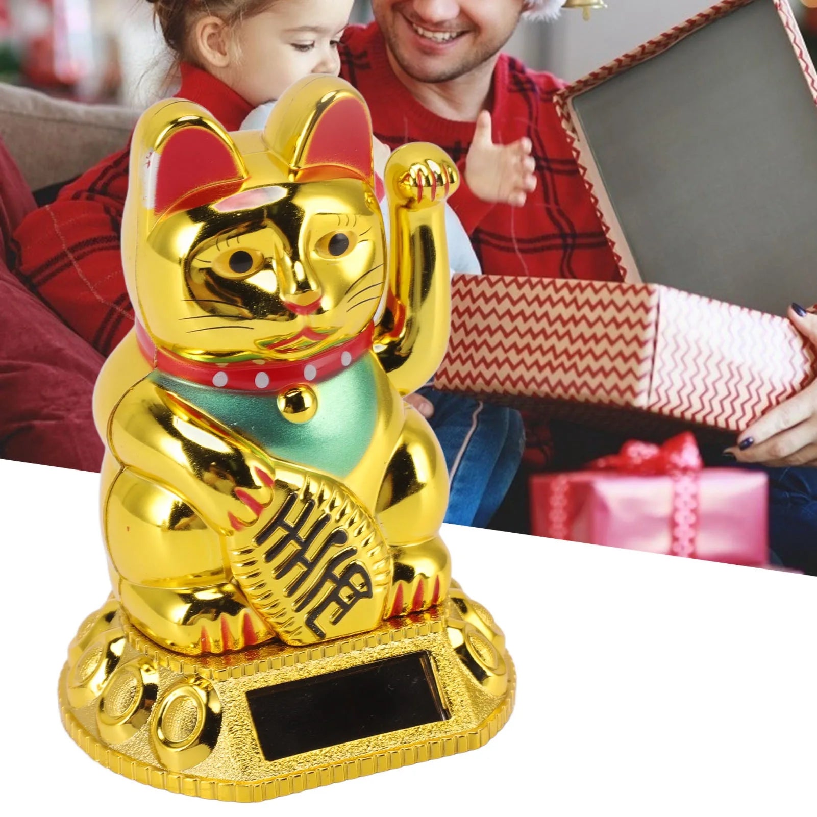 Solar Waving Lucky Cat Ornament – Home & Office Decor