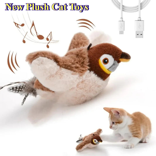 Catnip Electric Bird Toy – Touch-Activated & USB Rechargeable