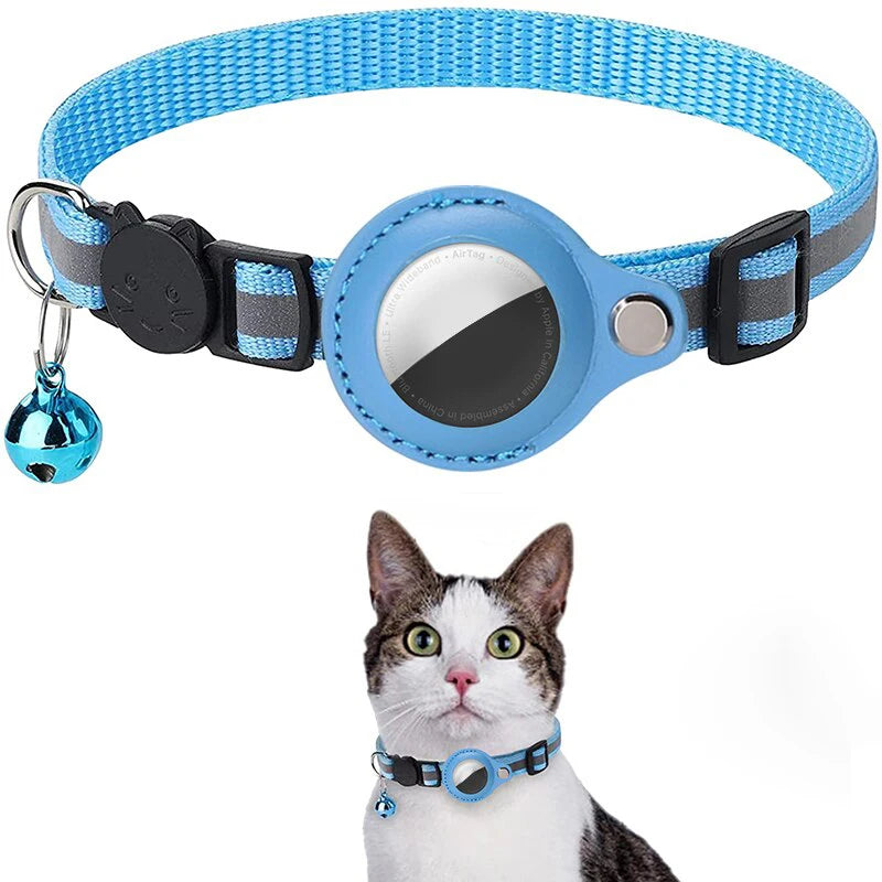 Anti-Lost Cat Collar with AirTag Holder & Bell