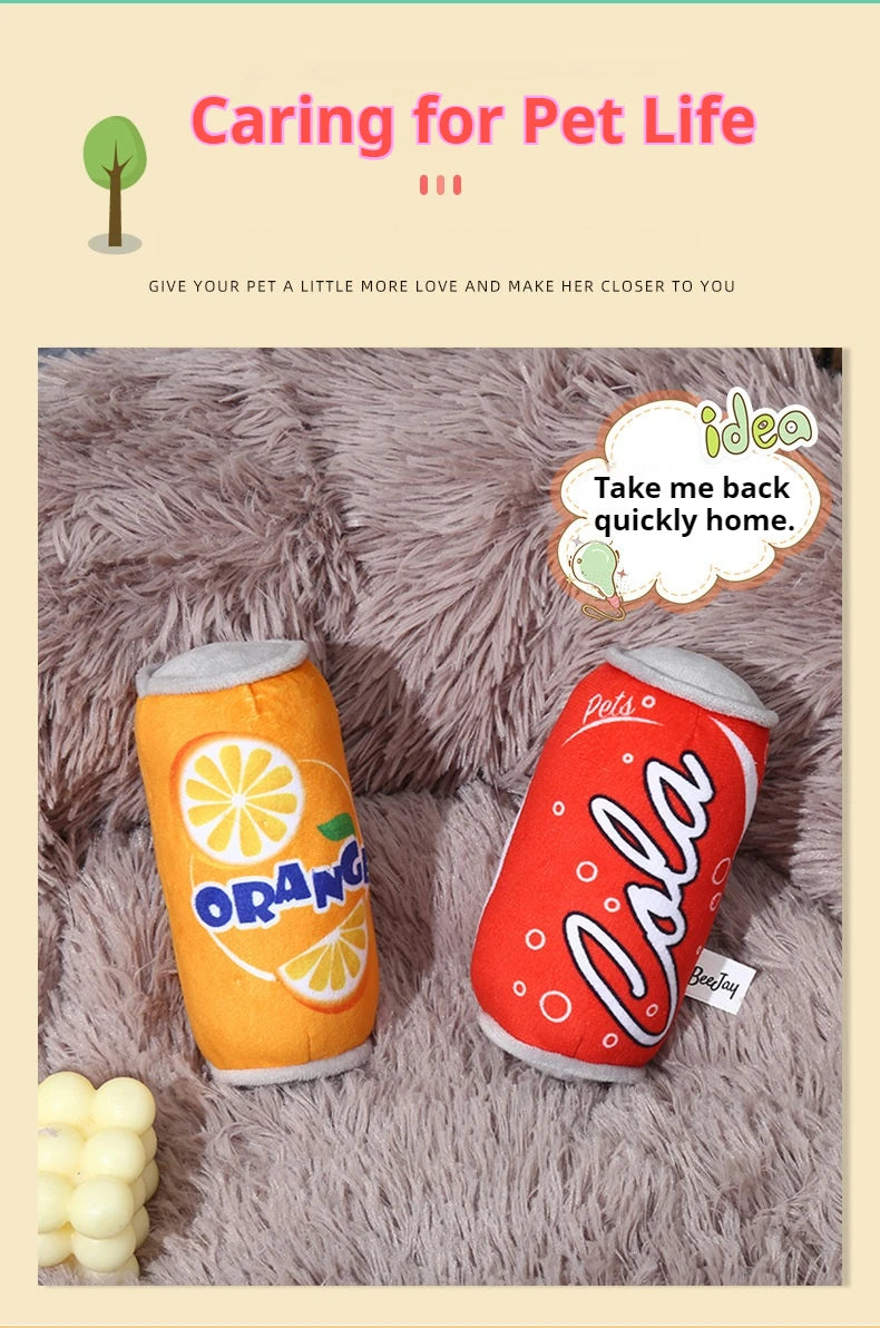 Plush Squeaky Dog Toy – Bite-Resistant Can Design