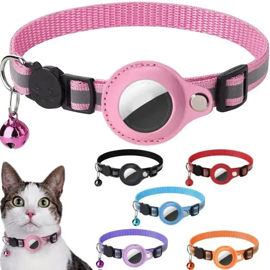 Anti-Lost Cat Collar with AirTag Holder & Bell