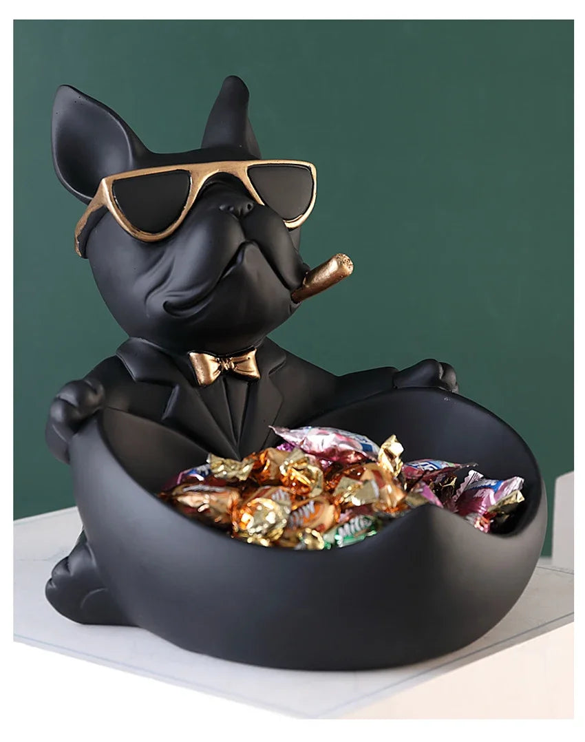 Dog Figurine Resin Sculpture – Decorative Storage Box