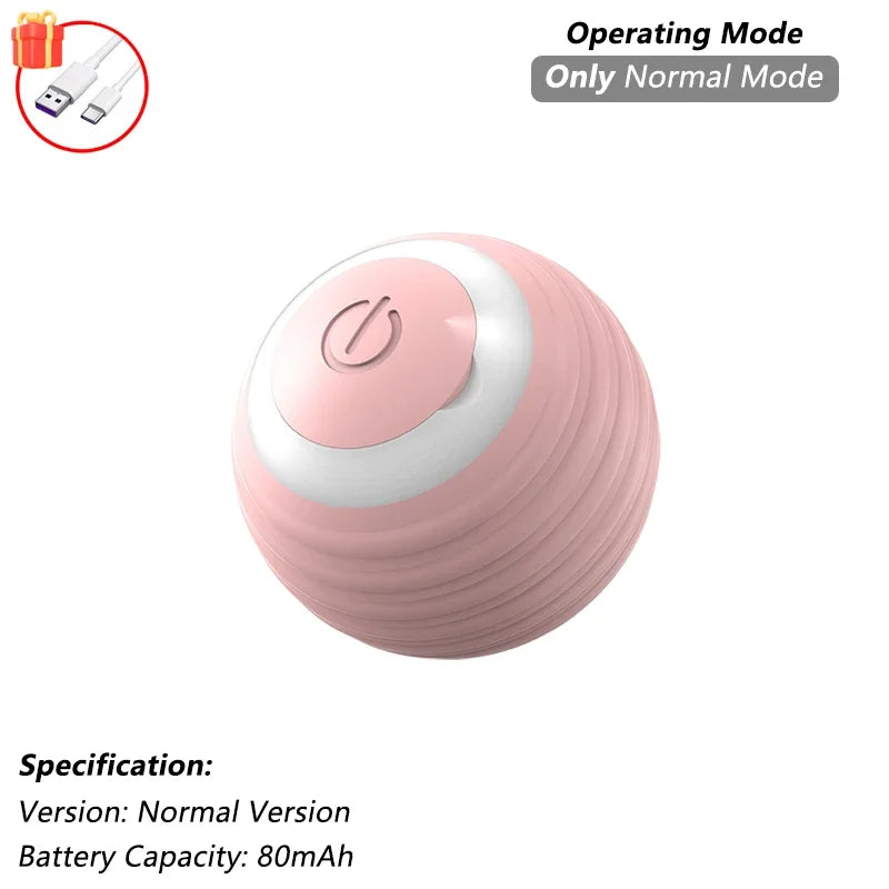 Rechargeable Smart Rolling Cat Ball Toy with Tail
